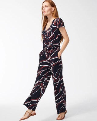 Petite Travelers Belted Jumpsuit