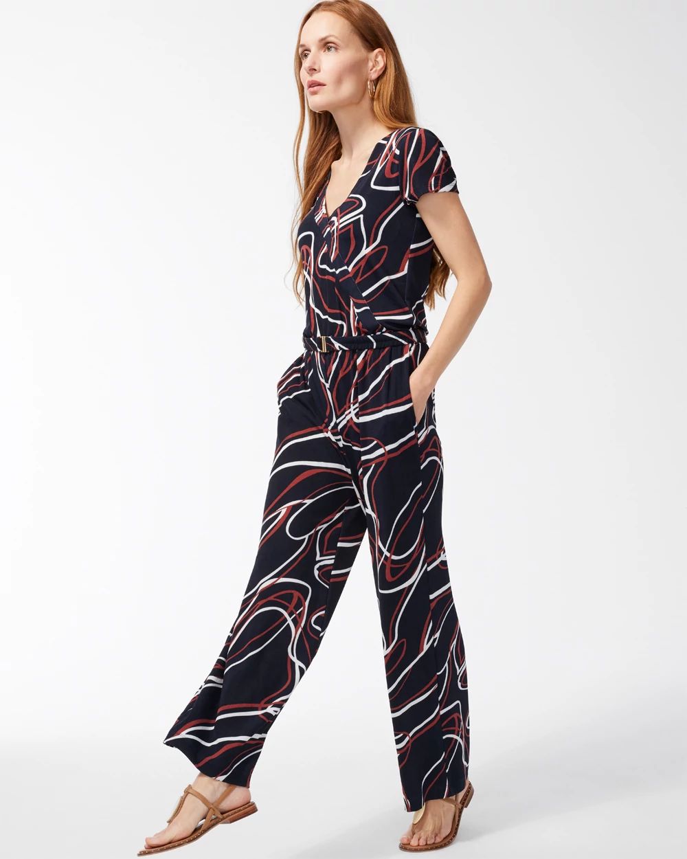 Petite Travelers Belted Jumpsuit