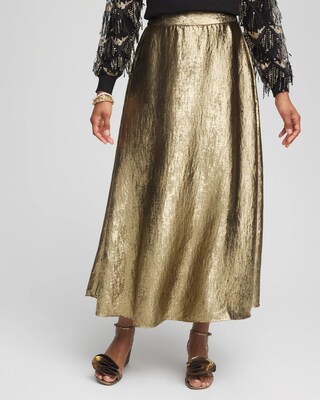 Metallic Satin Maxi Skirt
