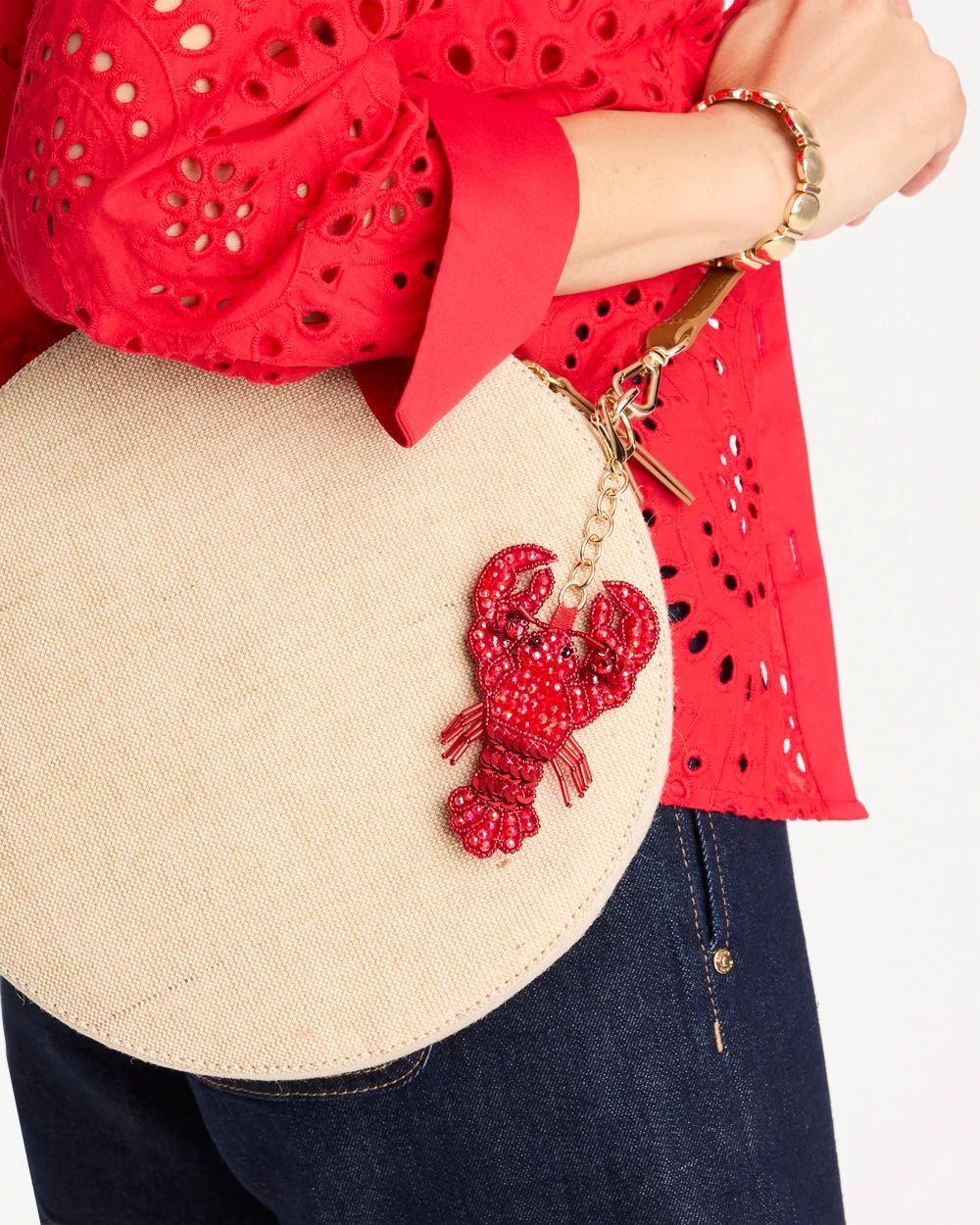 Americana Lobster Bag Charm Key Chain click to view larger image.