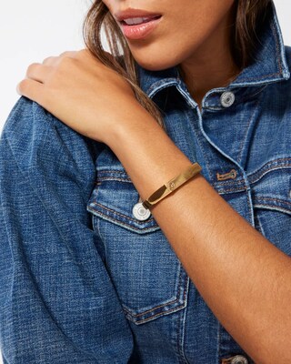 Gold Tone Flexi Cuff Bracelet