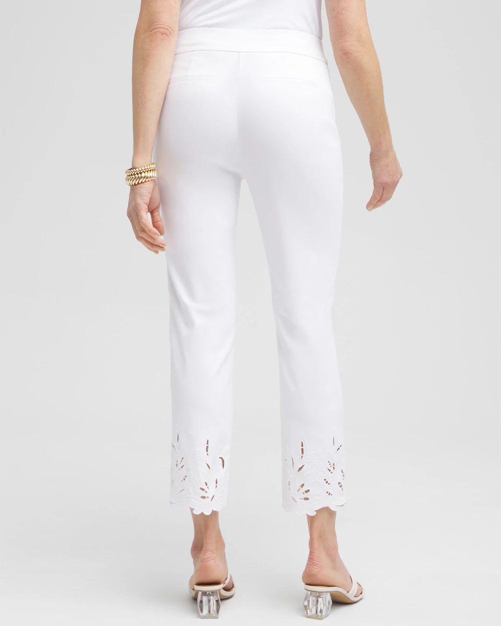 Petite Brigitte Embroidered Slim Cropped Pants