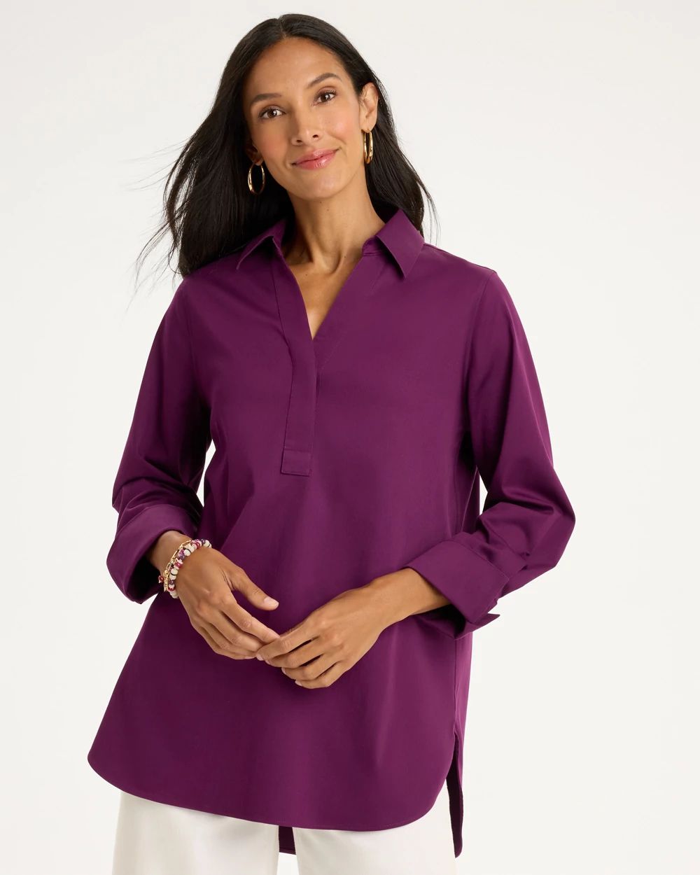 No Iron™ Stretch Long-Sleeve Tunic