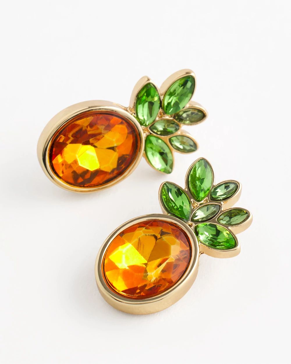 No Droop® Agate Stone Pineapple Stud Earrings click to view larger image.