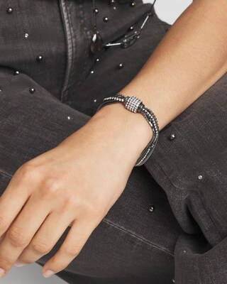 Hematite Multi Strand Pavé Bracelet