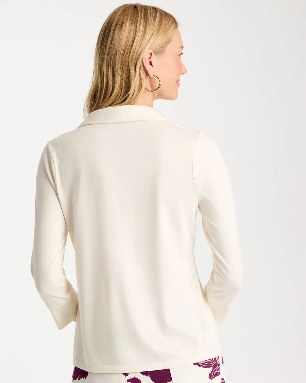 Knit Henley 3/4 Sleeve Tee click to view larger image.