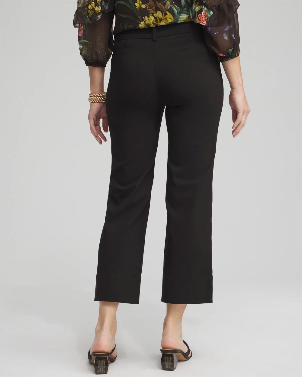 Trapunto Straight Leg Cropped Pants click to view larger image.