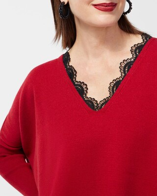 Faux Leather Lace Trim Poncho