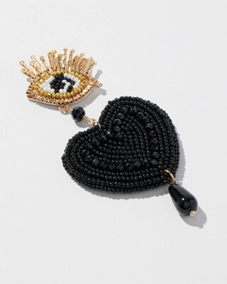 Beaded Heart Drop Earrings