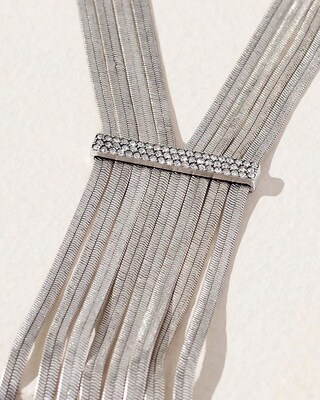 Silver Tone Long Y-Necklace