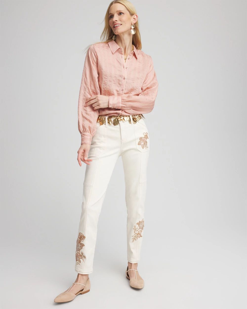 Classic Soft Button-front Blouse click to view larger image.