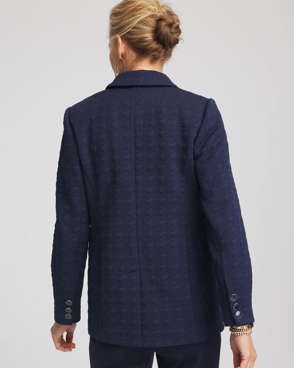 Textured Double-Breasted Knit Blazer