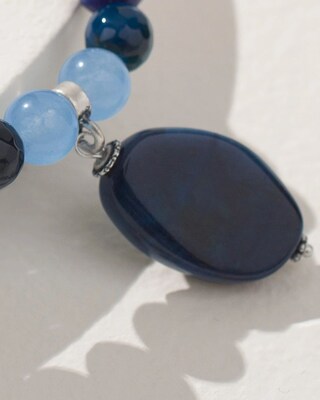 Agate Beaded Stretch Bracelet