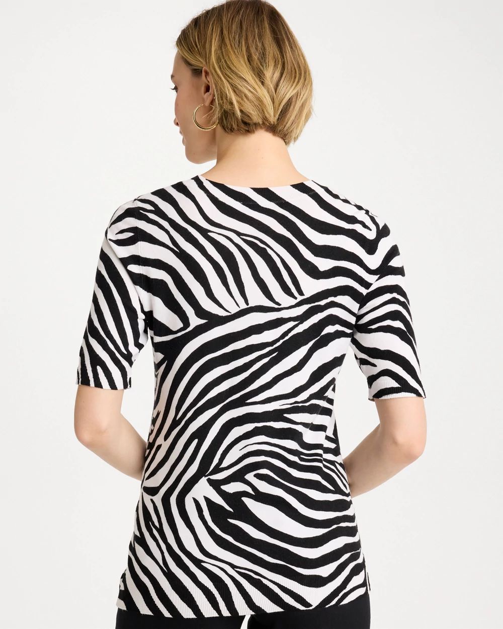 Ella Zebra Crewneck Pullover Sweater