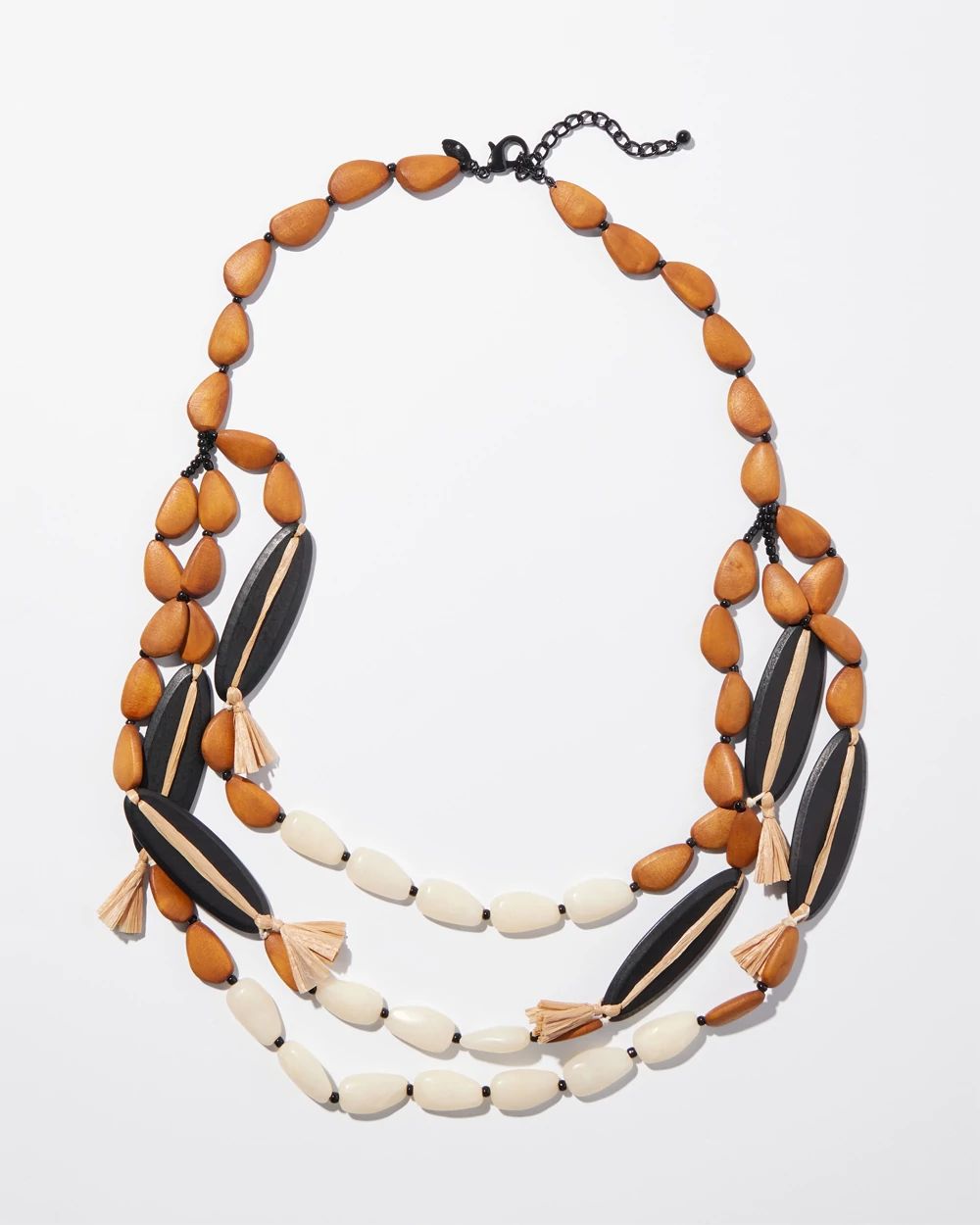 Wood Bead Multistrand Necklace