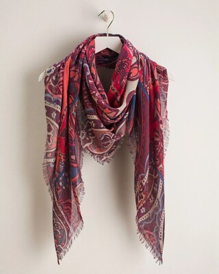 Oversized Square Paisley Scarf