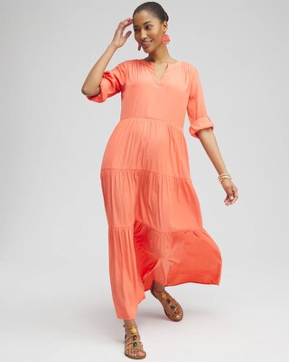 Tiered A-line Maxi Dress