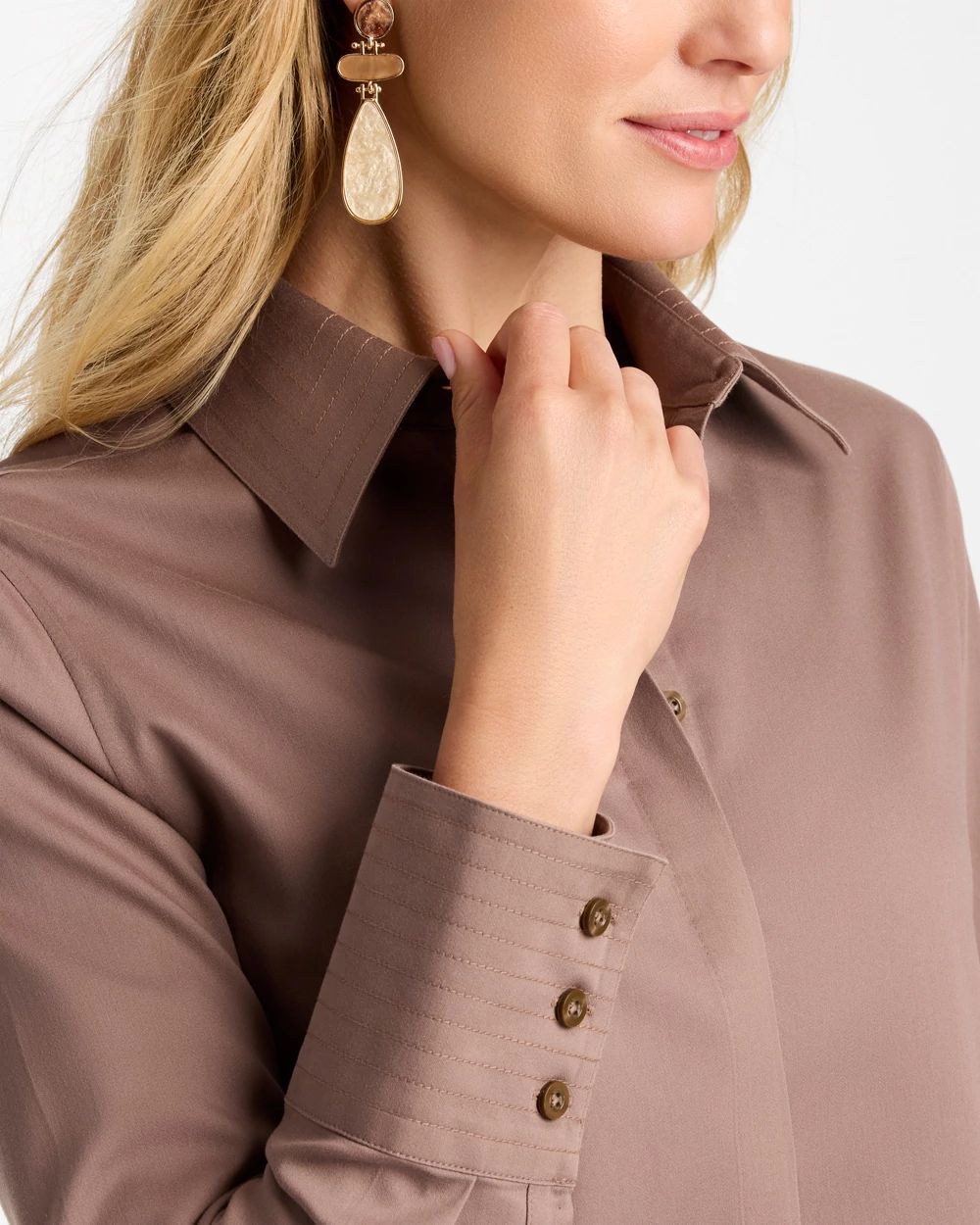 No Iron™ Stretch Trapunto Stitch Tunic click to view larger image.