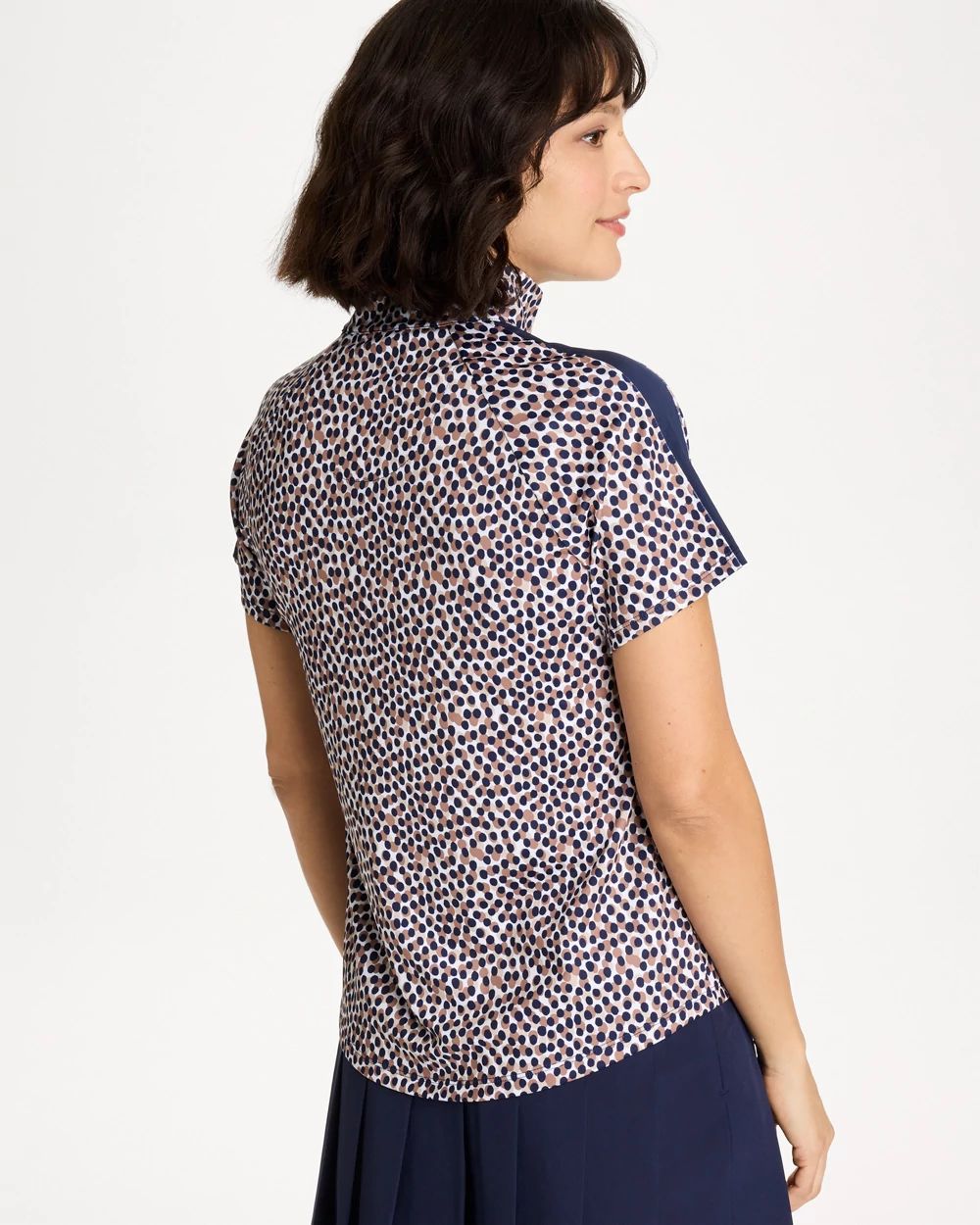 Zenergy® UPF Contrast Dot Half Zip Polo click to view larger image.