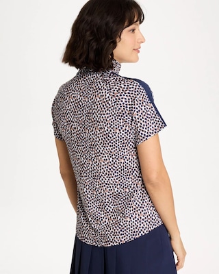 Zenergy® UPF Contrast Dot Half Zip Polo click to view larger image.