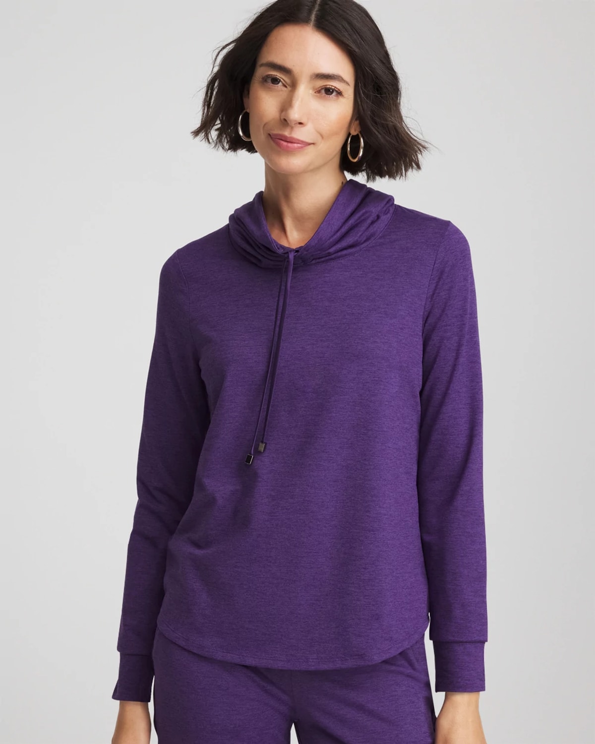 Chico's Cloud Cowlneck Top In Purple Elixir In Purple