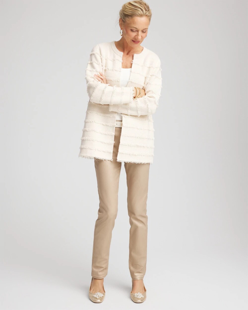 Fringe Ottoman Knit Cardigan