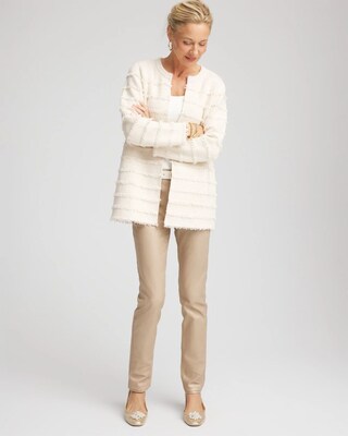 Fringe Ottoman Knit Cardigan click to view larger image.