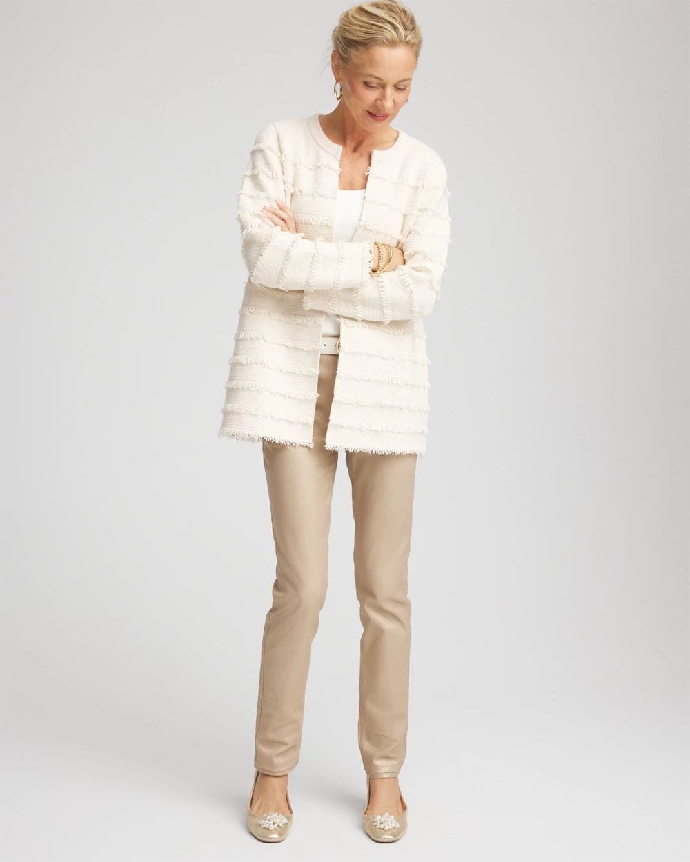 Fringe Ottoman Knit Cardigan