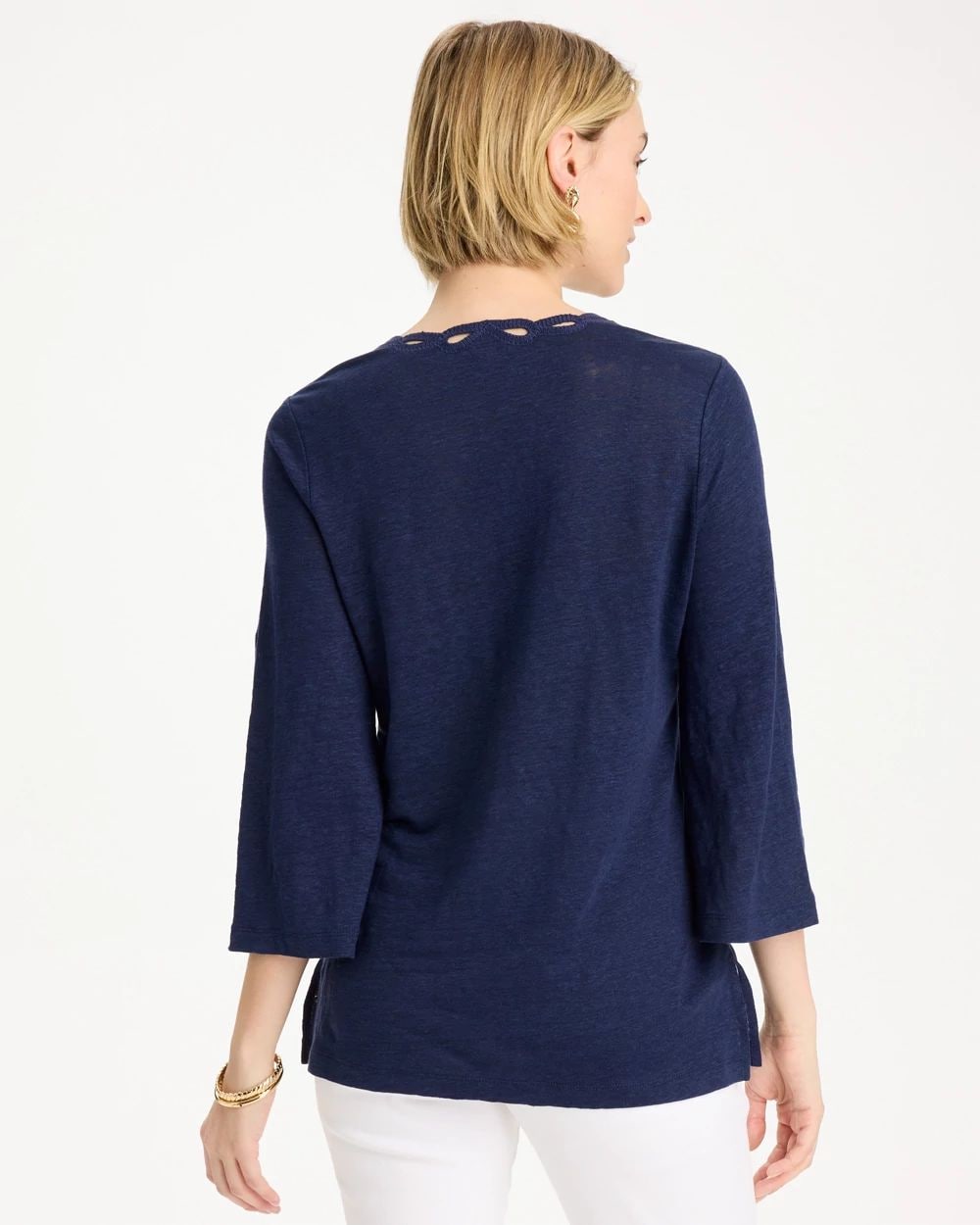 Embroidered Linen Tee click to view larger image.