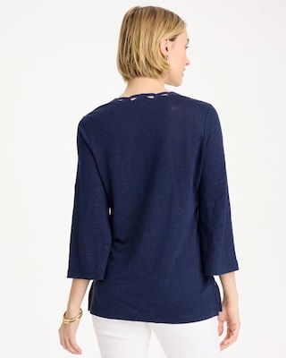 Embroidered Linen Tee click to view larger image.