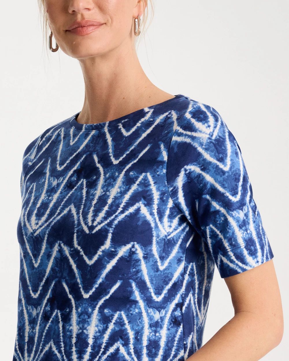 Tie Dye Chevron Pima Elbow Sleeve Tee