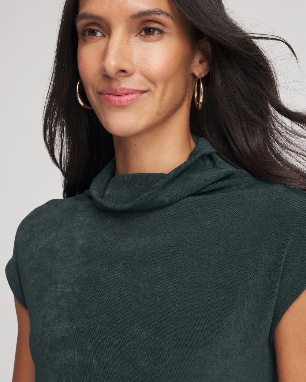 Travelers™ Mockneck Cap-Sleeve Top