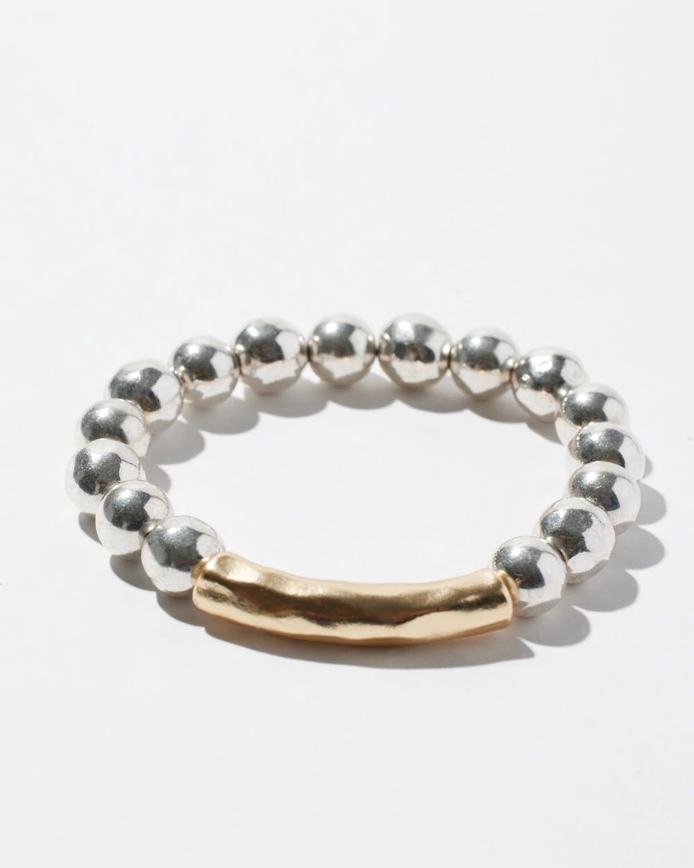 Mixed Metal Bar Stretch Bracelet