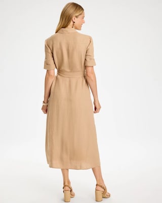 Linen Safari Shirtdress click to view larger image.