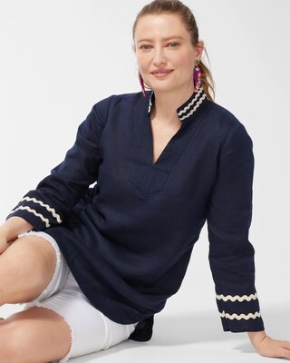 Linen Rick Rack Trim Tunic
