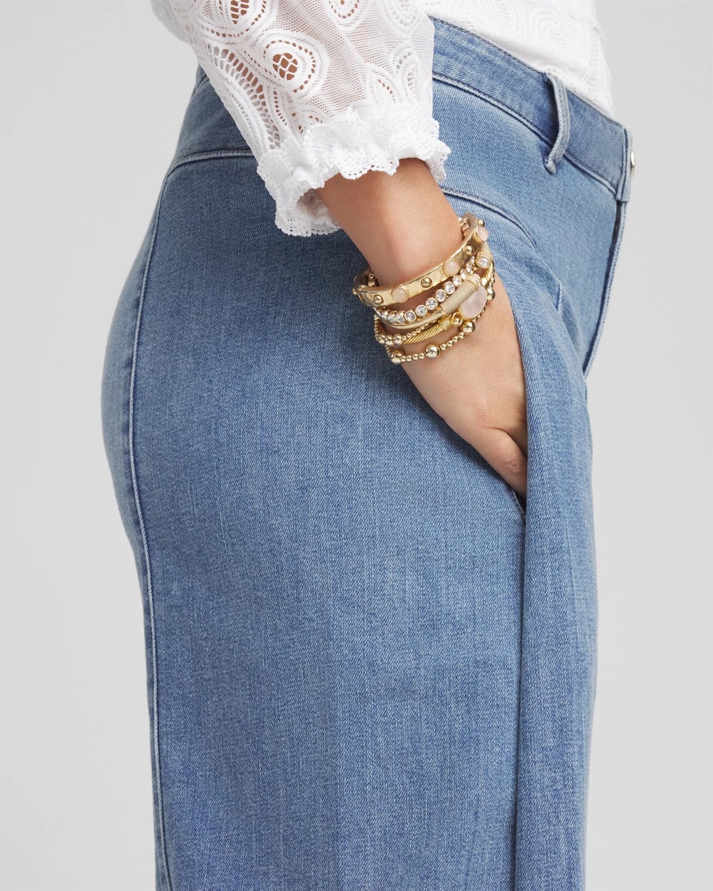 Drape Wide-Leg Jeans