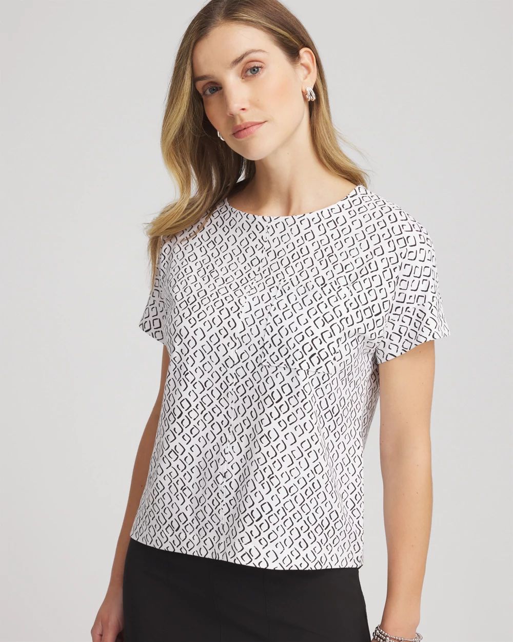 Zenergy® UPF Knit Geo-Print Dolman Top