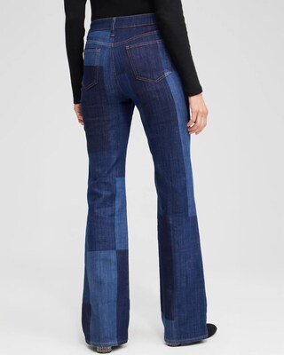 Girlfriend Laser Patch Flare Jeans