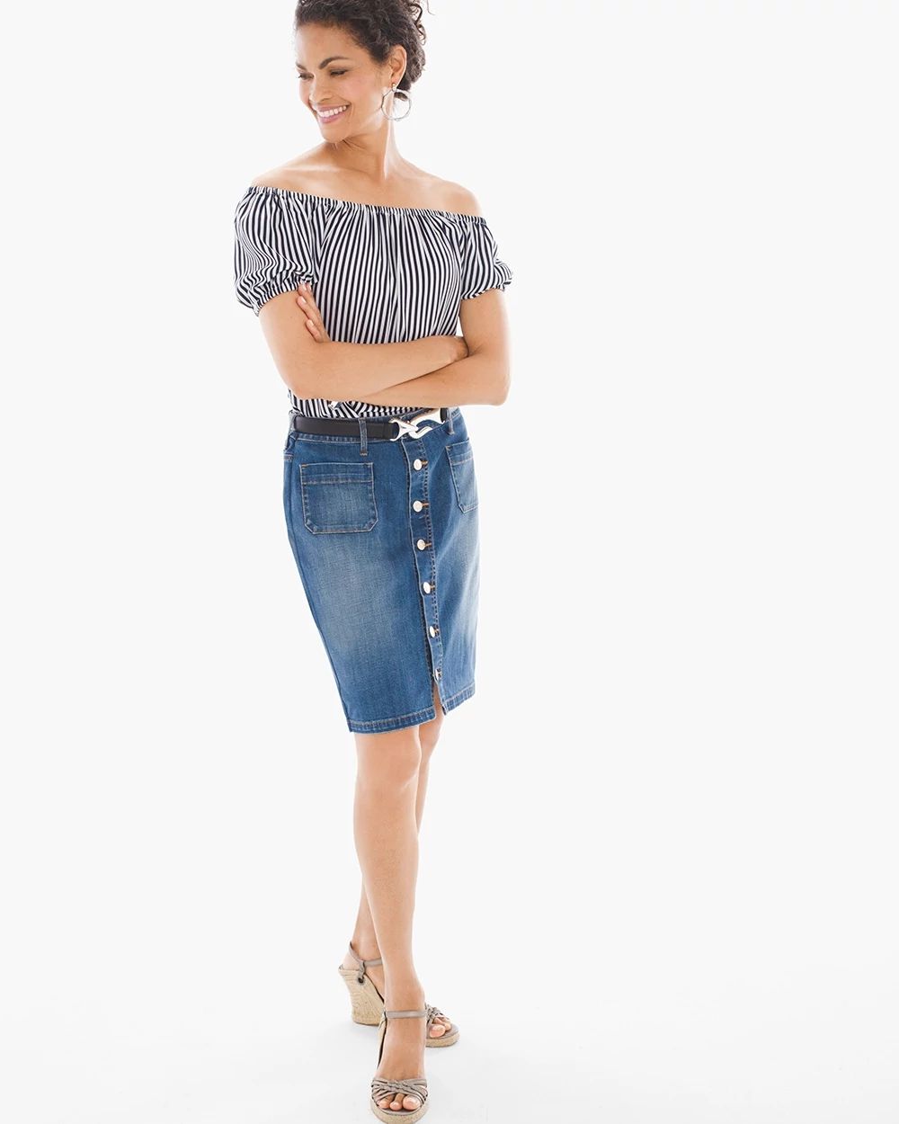 Denim Button-up Skirt