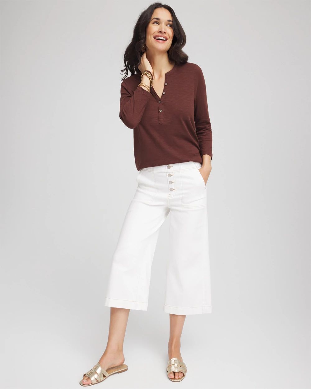 Cotton Slub Henley Tee click to view larger image.