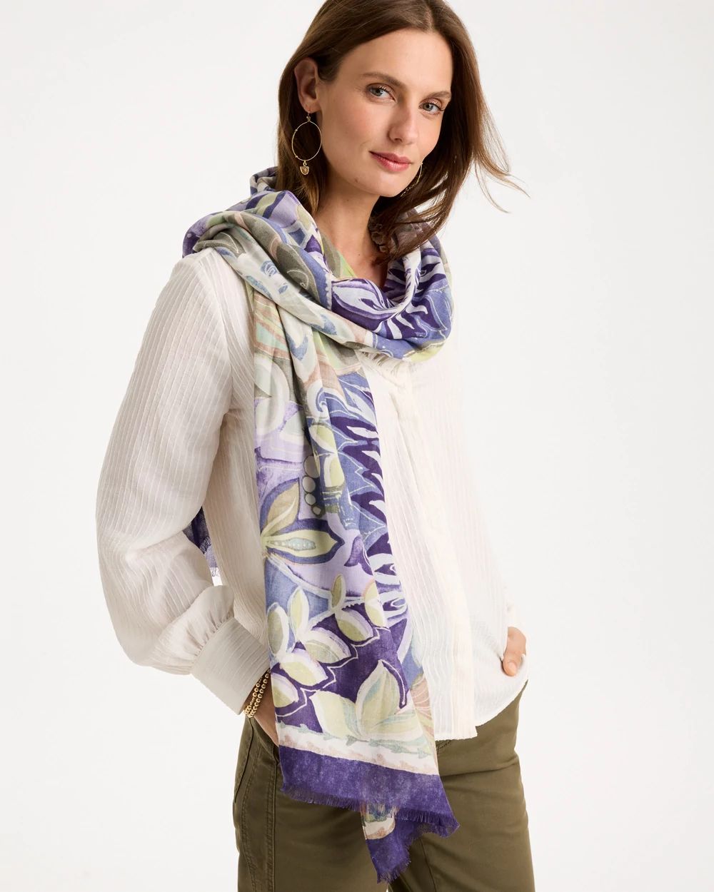 Printed Oblong Scarf click to view larger image.