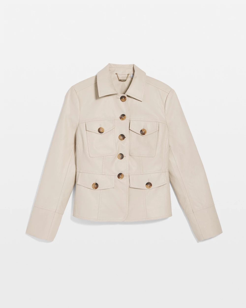 Crinkle Faux Leather Peplum Jacket