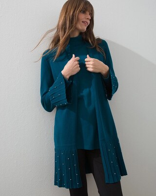 Faux Pleat Embellished Cardigan