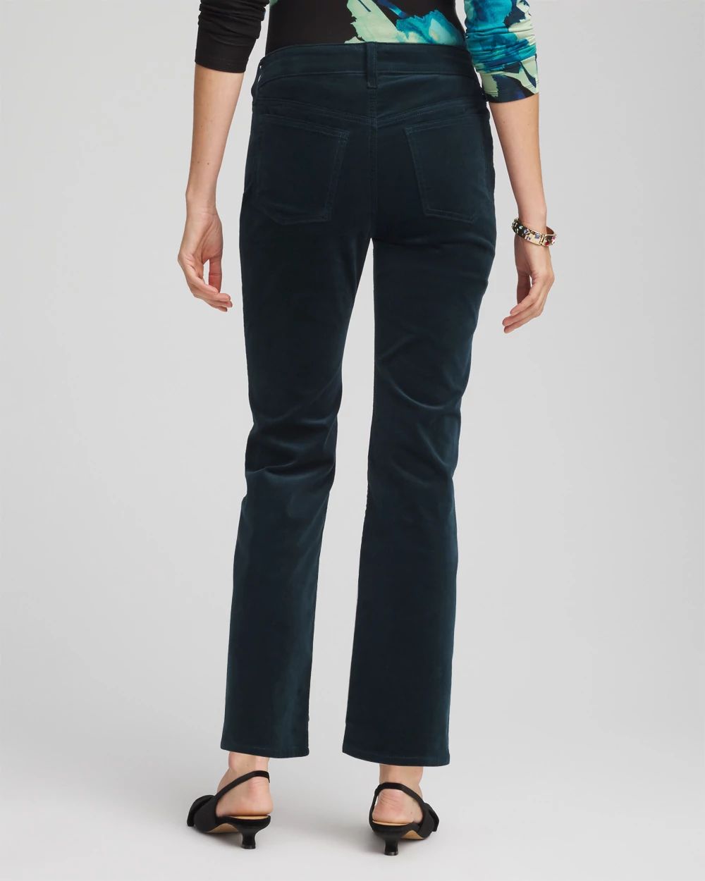Velveteen Pull-On Flared Jeans