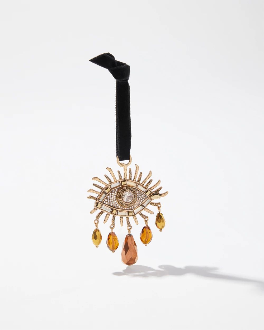 Gold Tone Beaded Eye Ornament