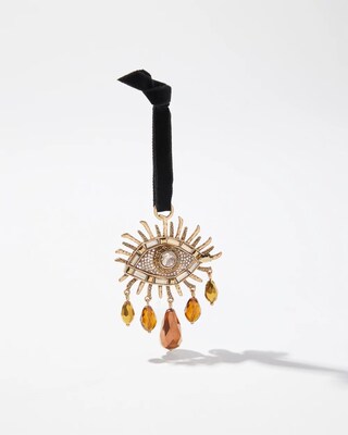 Gold Tone Beaded Eye Ornament