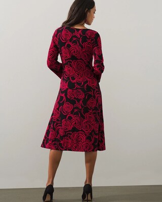 Travelers Rose Print Bell Sleeve Dress