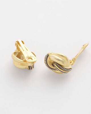 No Droop™ Gold Knot Clip-On Earrings