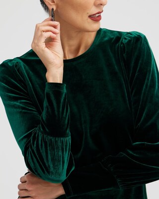 Velvet Ruched Sleeve Top