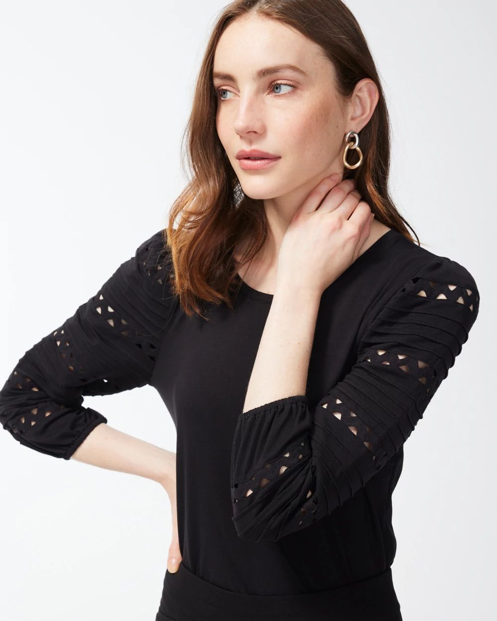 Rick Rack Puff Sleeve Top click to view larger image.